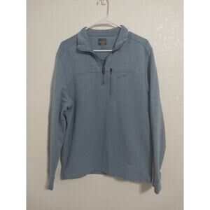 Greg Norman Blue Quarter Zip Long Sleeve Pullover Sweater Shirt Size Medium